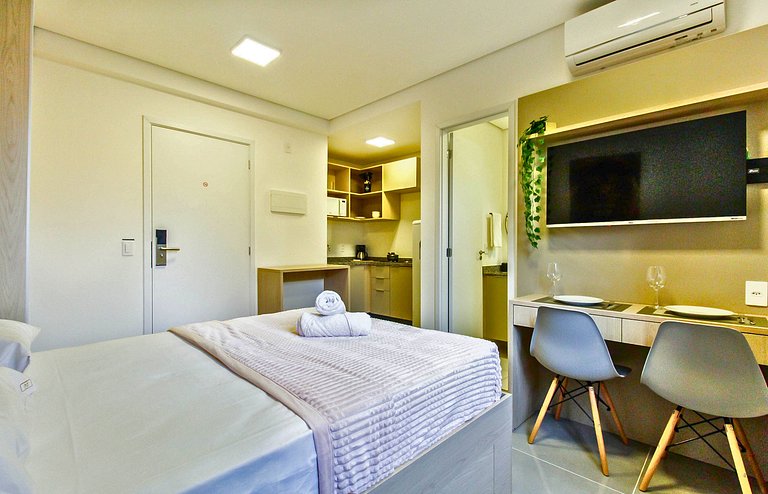 Flat completo com Piscina e Academia em SBC