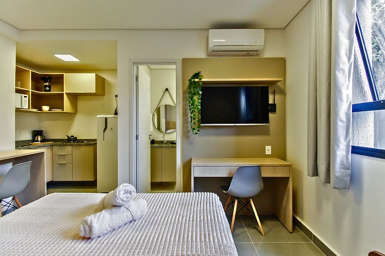 Flat completo com Piscina e Academia em SBC