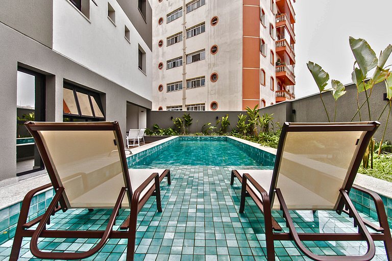 Flat c/ Garagem, Piscina, Academia e SPA em SBC