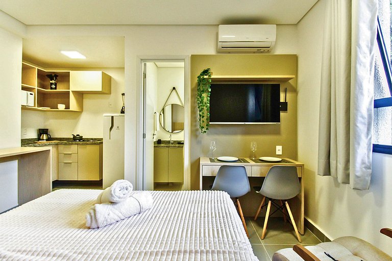 Flat completo com Piscina e Academia em SBC