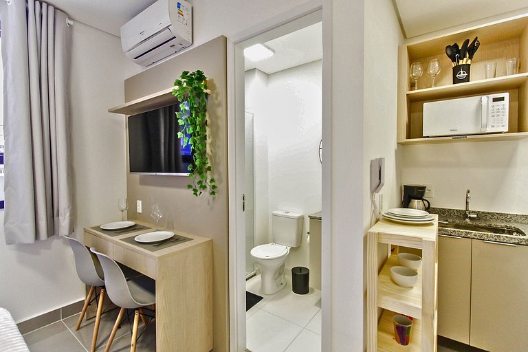 Flat aconchegante׀Piscina + Academia e SPA em SBC