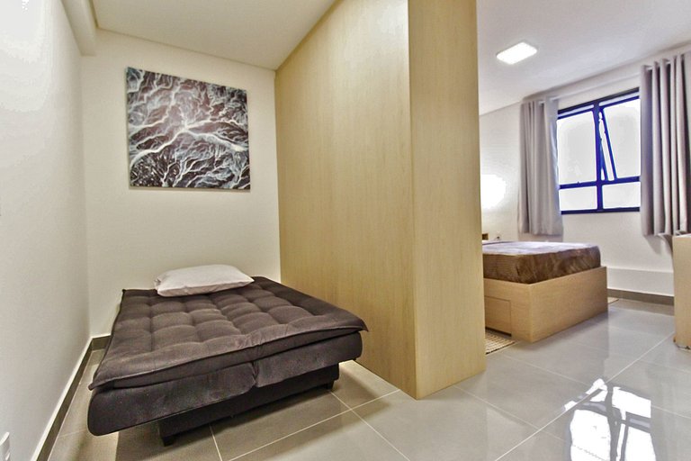 Studio Triplo com Piscina + Garagem + Pet e Wi-Fi