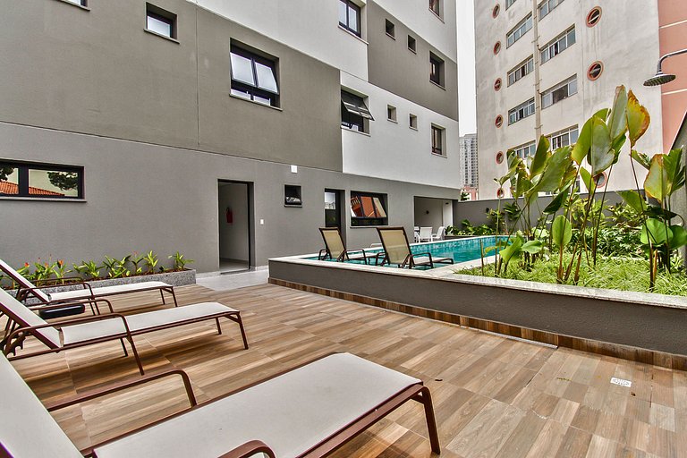 Flat moderno com Garagem e Lazer completo em SBC