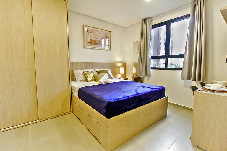 Flat c/ Garagem, Piscina, Academia e SPA em SBC