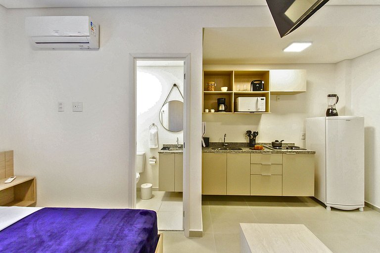 Studio com Vaga, Wi-Fi, Ar e lazer completo em SBC