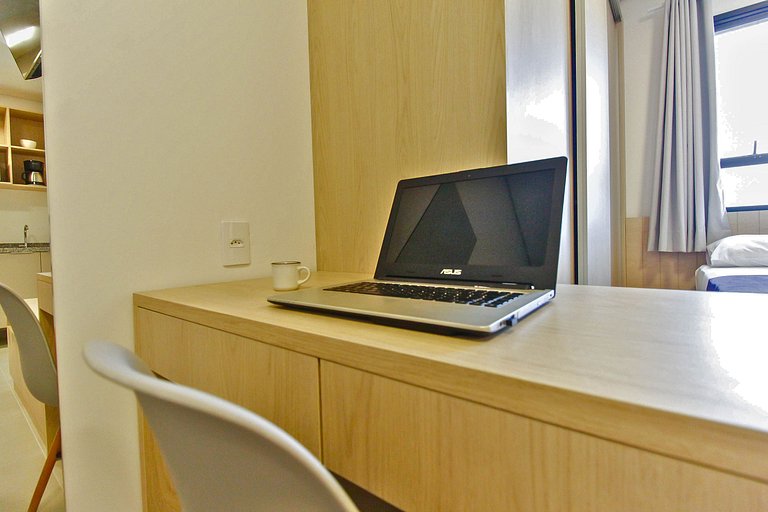 Studio com Vaga, Wi-Fi, Ar e lazer completo em SBC