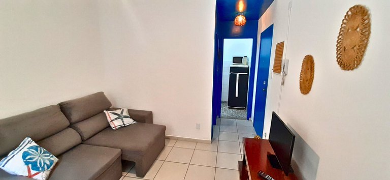 Apê Beira Mar c/ Garagem e Wi-Fi à 1 min. da Praia