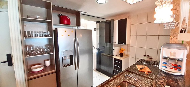 Apê Pé na Areia | Churrasqueira e Vista Mar do 30º