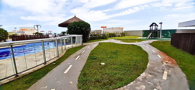 Apê Pé na Areia c/ Churrasqueira e Vista Mar