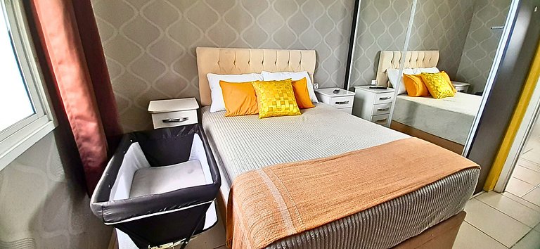 Apê Pé na Areia | Churrasqueira e Vista Mar do 30º