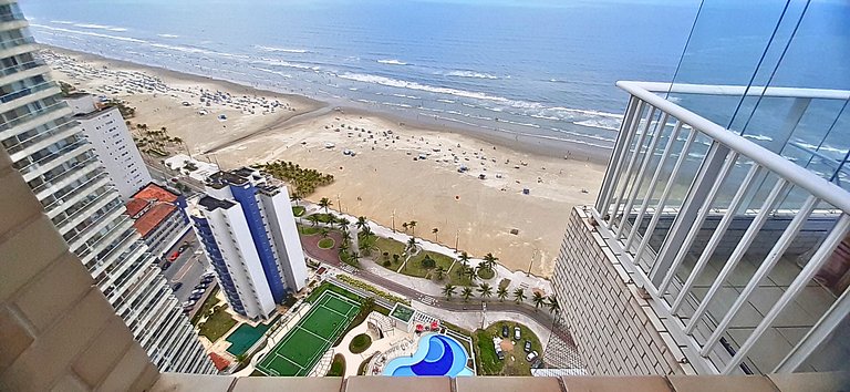 Apê Pé na Areia | Churrasqueira e Vista Mar do 30º