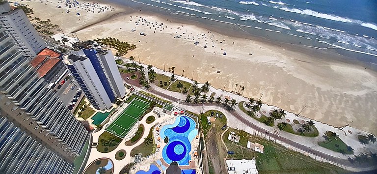 Apê Pé na Areia | Churrasqueira e Vista Mar do 30º