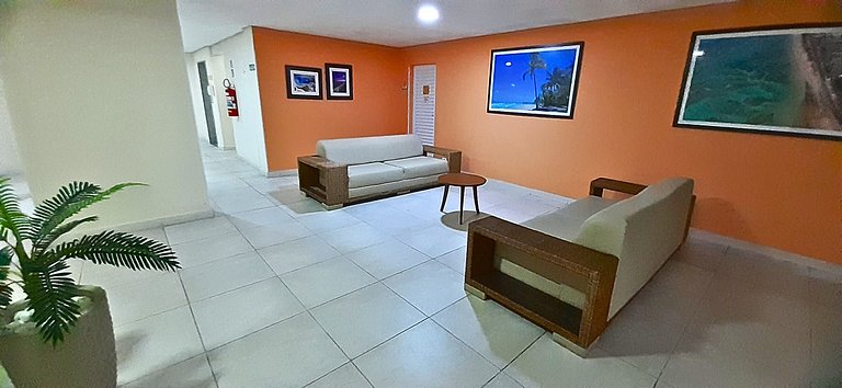 Apê Pé na Areia | Churrasqueira e Vista Mar do 30º