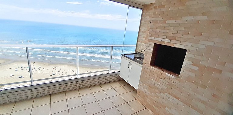 Apê Pé na Areia | Churrasqueira e Vista Mar do 30º