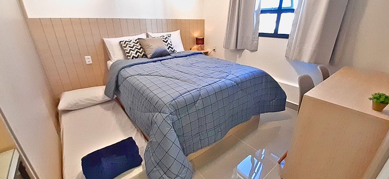 Apê Condomínio Club | Garagem, Piscina e Ar em SBC
