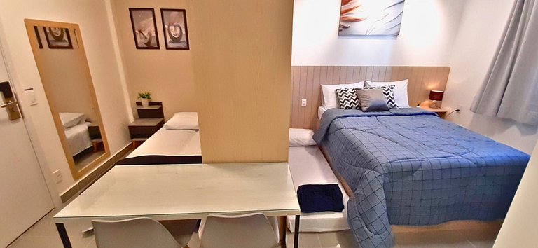 Apê Condomínio Club | Garagem, Piscina e Ar em SBC