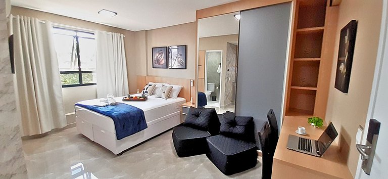Apê Luxo com Piscina, Garagem, Wi-Fi e Ar em SBC
