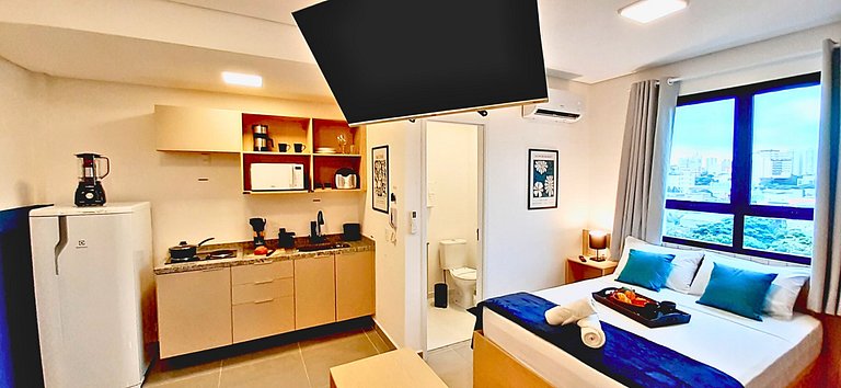 Studio Moderno | Piscina Garagem e Academia em SBC