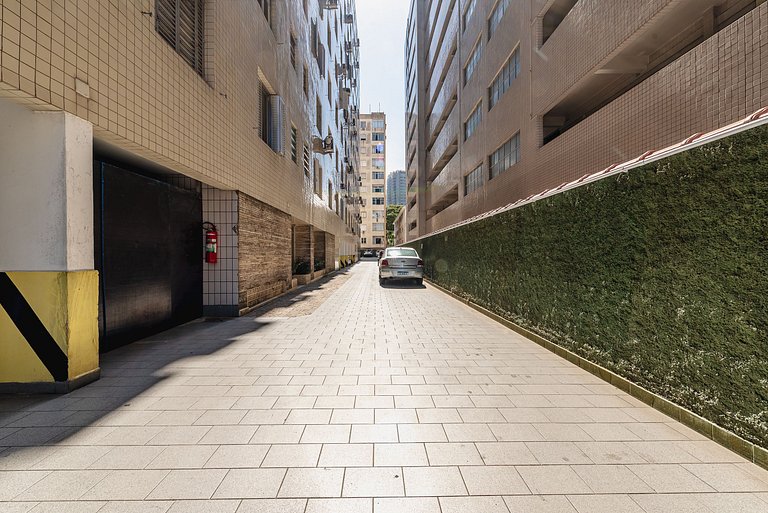 Studio Vista Mar em Santos | A/C + Wi-Fi e Vaga