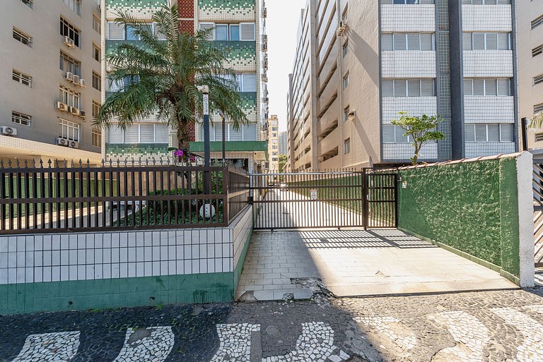 Studio Vista Mar em Santos | A/C + Wi-Fi e Vaga