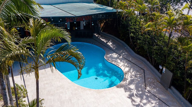 Studio Moderno SBC c/ Piscina + Vista + Ar e Wi-Fi