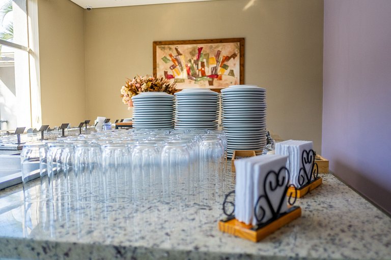 Studio Resort c/ Piscina + Wi-Fi e Ar | SBC