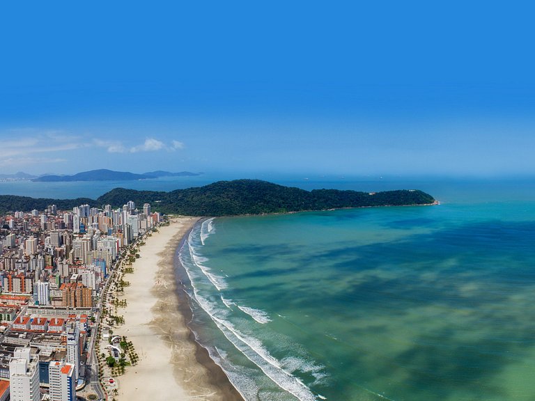 Apê na Guilhermina | Varanda Vista Mar + Ar e Vaga