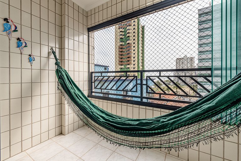 Apê na Guilhermina | Varanda Vista Mar + Ar e Vaga