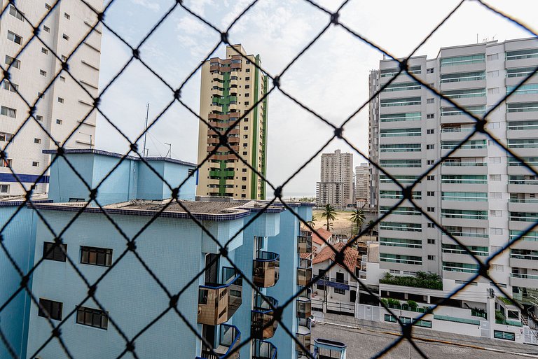 Apê na Guilhermina | Varanda Vista Mar + Ar e Vaga
