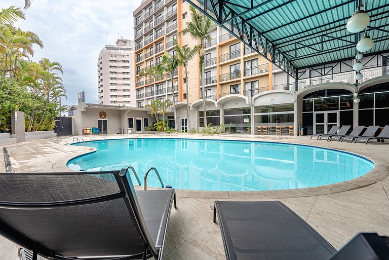 Studio Resort c/ Piscina + Wi-Fi e Ar | SBC