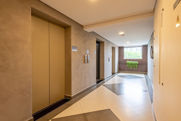 Studio Resort c/ Piscina + Wi-Fi e Ar | SBC