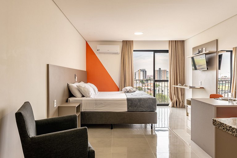 Studio SBC c/ Área de Lazer Completa + Wi-Fi e Ar