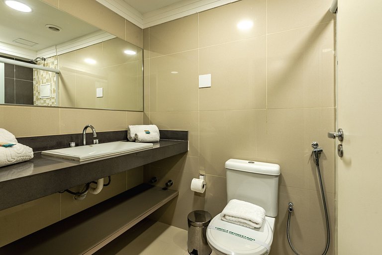 Studio Resort c/ Piscina + Wi-Fi e Ar | SBC