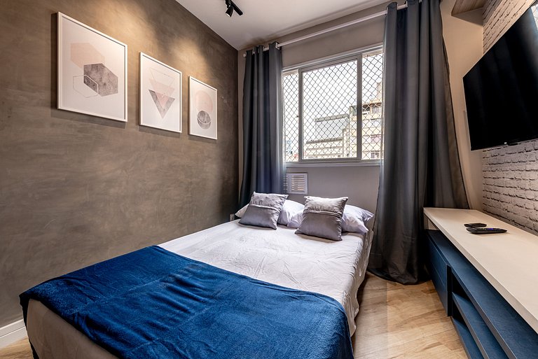 Apê Urbano Frei Caneca | Wi-Fi, Netflix e Academia