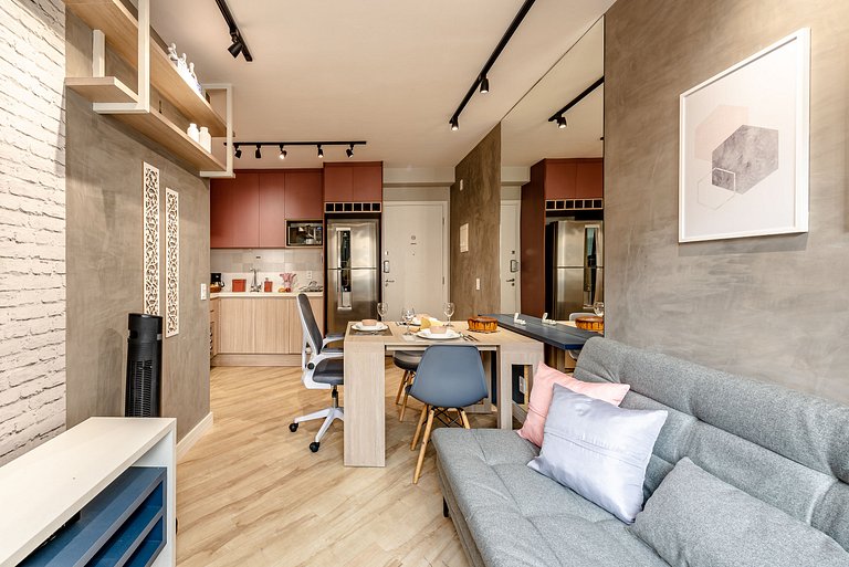 Apê Urbano Frei Caneca | Wi-Fi, Netflix e Academia