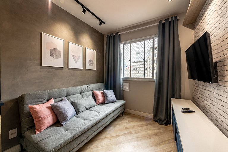 Apê Urbano Frei Caneca | Wi-Fi, Netflix e Academia