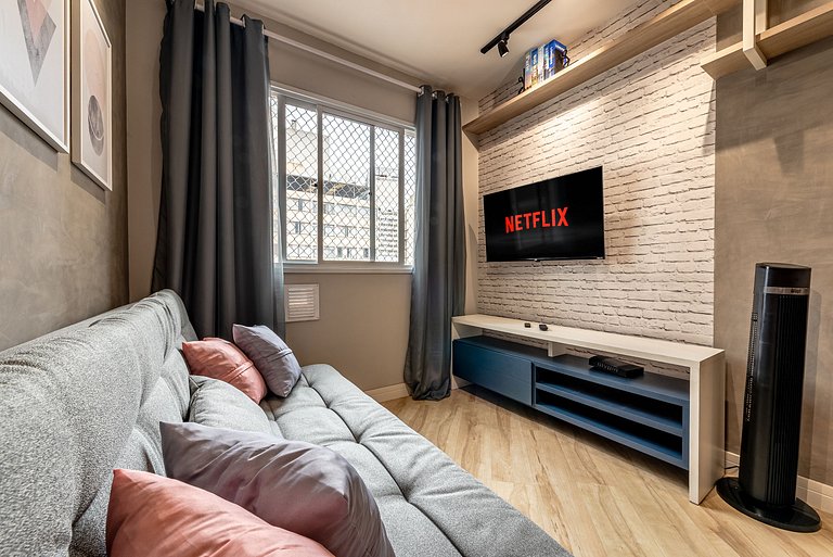 Apê Urbano Frei Caneca | Wi-Fi, Netflix e Academia