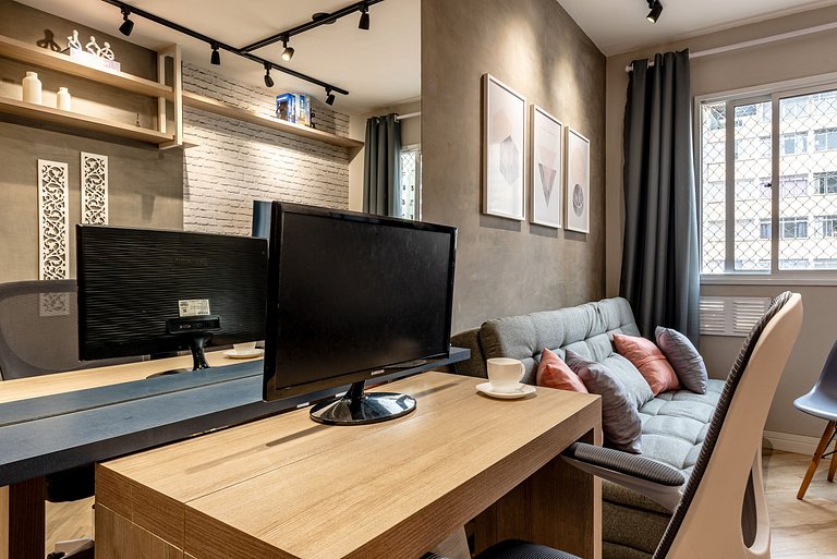 Apê Urbano Frei Caneca | Wi-Fi, Netflix e Academia