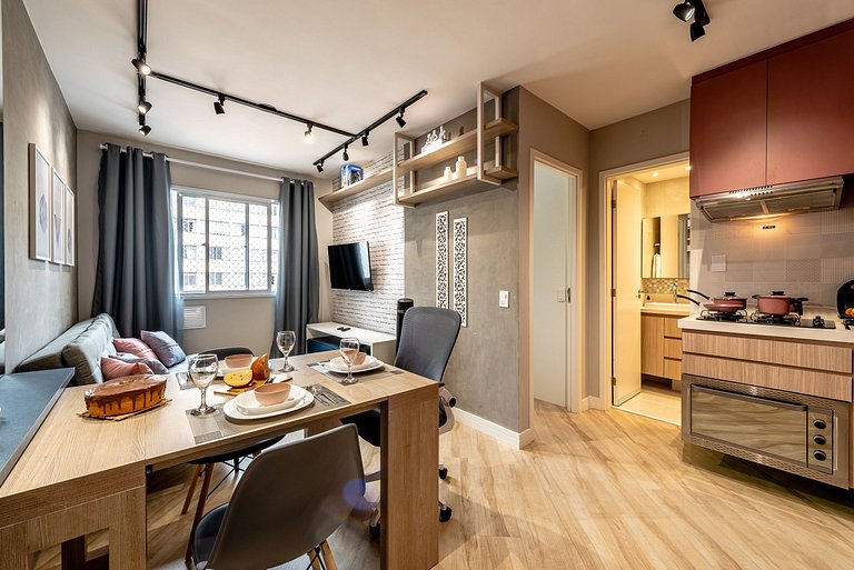 Apê Urbano Frei Caneca | Wi-Fi, Netflix e Academia