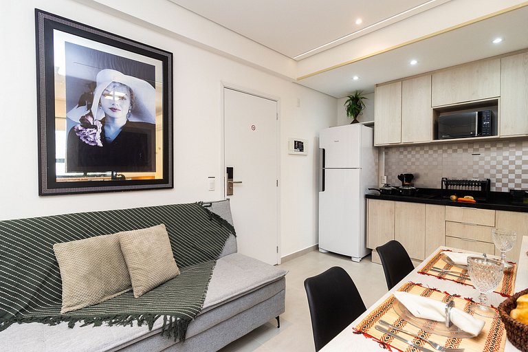 Apê no Centro de SBC com Ar, Garagem e Piscina