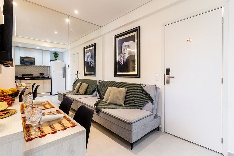 Apê no Centro de SBC com Ar, Garagem e Piscina