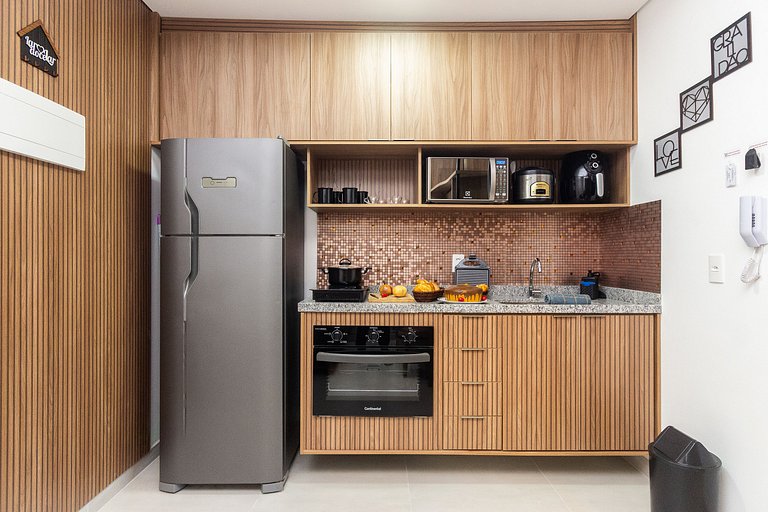 Apê Equipado em SBC com A/C, Garagem e Piscina