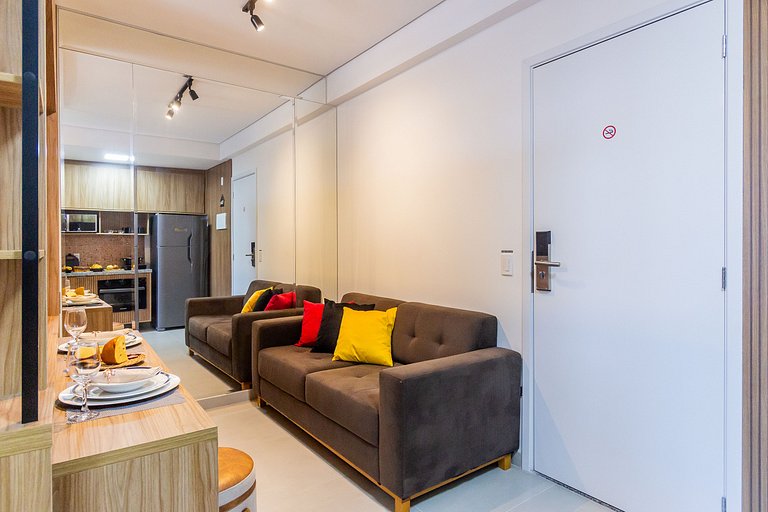 Apê Equipado em SBC com A/C, Garagem e Piscina