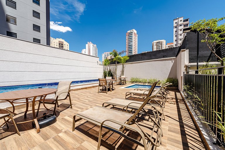 Apê Família | Varanda Chef + Piscina + Vaga + AC