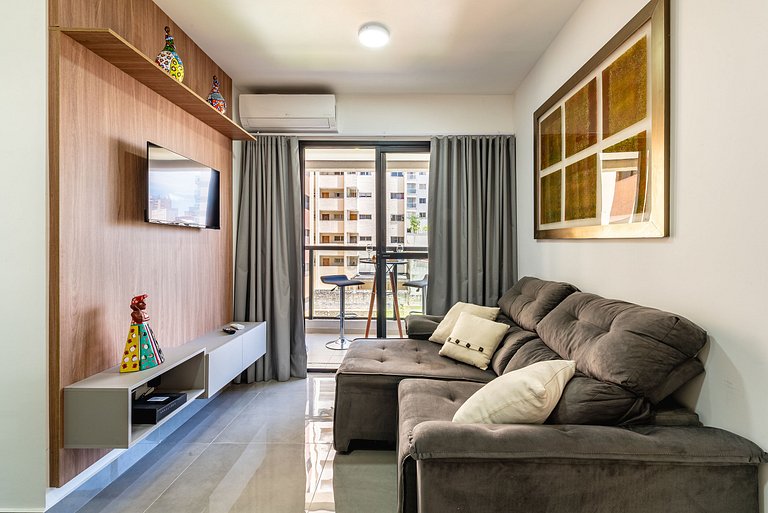 Apê Família | Varanda Chef + Piscina + Vaga + AC