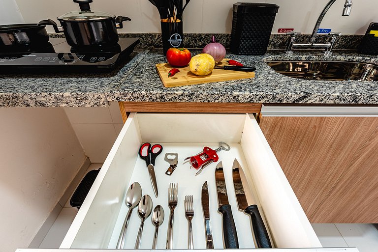 Apê Família | Varanda Chef + Piscina + Vaga + AC