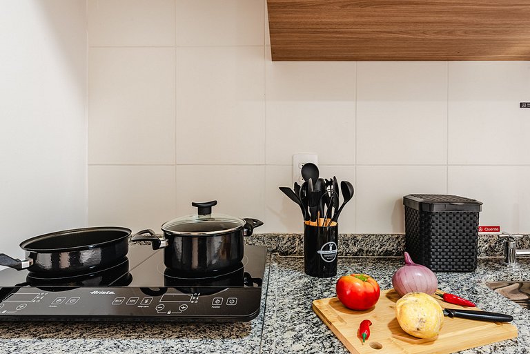 Apê Família | Varanda Chef + Piscina + Vaga + AC