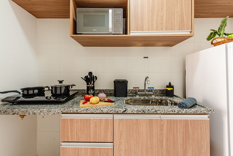 Apê Família | Varanda Chef + Piscina + Vaga + AC