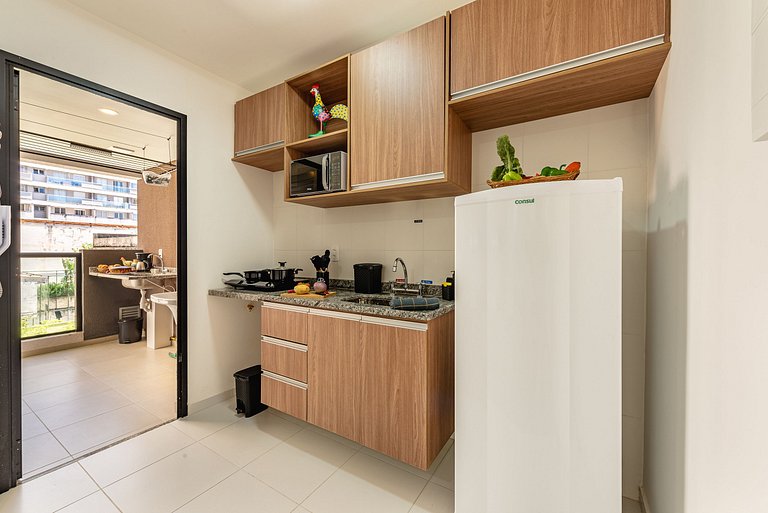 Apê Família | Varanda Chef + Piscina + Vaga + AC