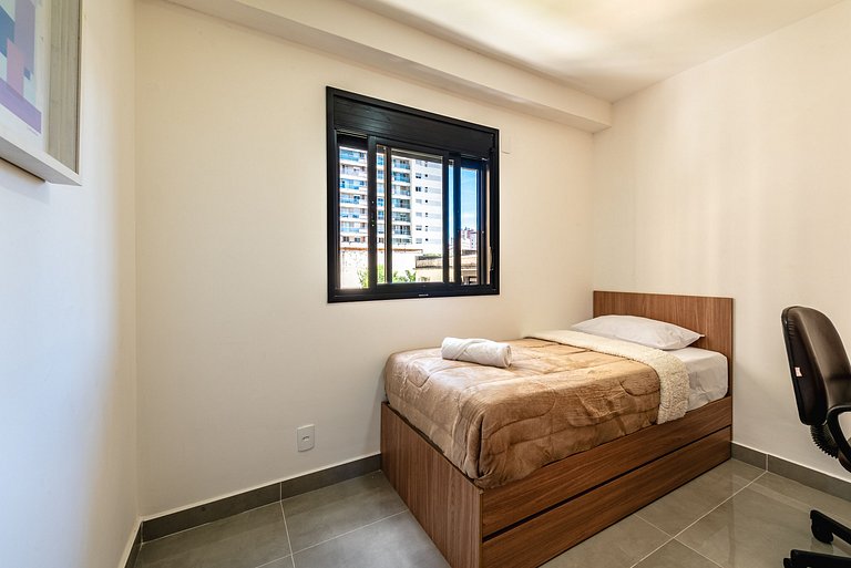 Apê Família | Varanda Chef + Piscina + Vaga + AC